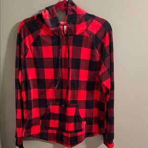 No Boundaries Red and Black Checkered Hoodie